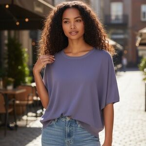 Splendid oversized lightweight pullover sweater in the color Periwinkle.